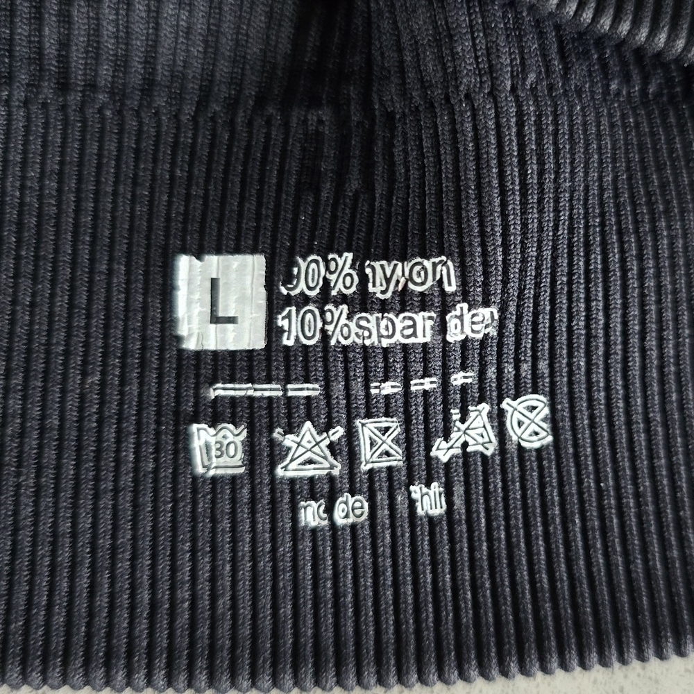 Black Ribbed One-Shoulder Crop Top​​ - Picture 3 of 3